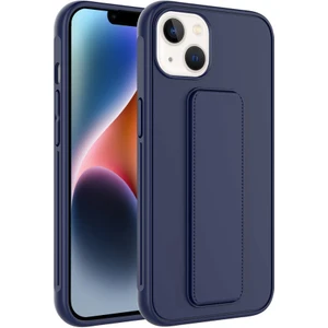 Kzy Apple iPhone 14 Plus Kapak Standlı El Tutacaklı Silikon Kılıf - Lacivert