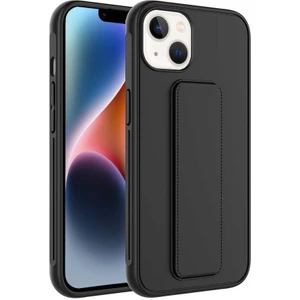 Kzy Apple iPhone 14 Plus Kapak Standlı El Tutacaklı Silikon Kılıf - Siyah