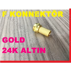 Ata Elektronik F Konnektör Gold Sarı Kaplama Ef Fe F Jak Soket Uydu Anten Kablo Ucu Fişi 1 Adet
