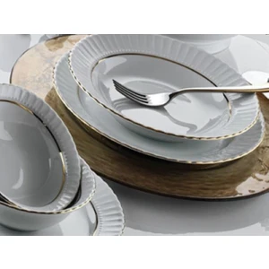 Güral Porselen 19 cm Çukur Yemek Tabağı 6 Adet Altın