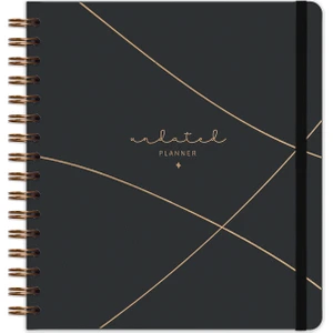 Matt Notebook Süresiz Planlayıcı Kare Ajanda Siyah