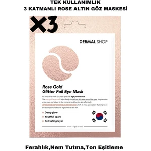 Tek Kullanımlık 3 Katmanlı Rose Altın Göz Maskesi X3 Adet