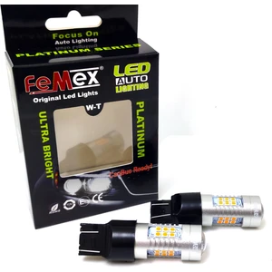 Platinum T20-7440 / 7443 Dipsiz Tek / Çift  Duy Led Ampul Koyu Turuncu Mercekli 3030 Chip 21Smd Ultra Parlak