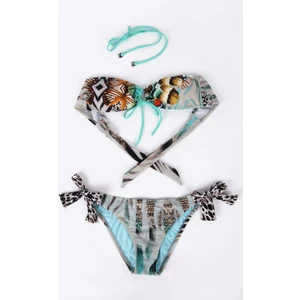 1476 Turkuaz Kız Çocuk Bikini Takımı
