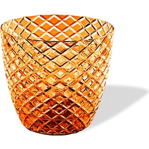 0,75 Litre Kesme Orkide Saksısı Kristal Amber Bakır Plastik Saksı No1 Ø12X11CM