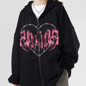Touz Moda Touz Harajuku Pink Heart With Black Spikes Hırka
