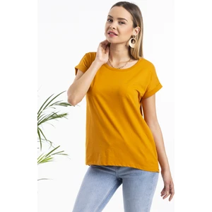 Hardal Bisiklet Yaka Basic Tshirt