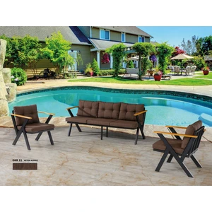 3+1+1 Zeta Bahçe Takımı, Balkon, Bahçe, Cafe Mobilyası, Süngerli Metal Çay Seti