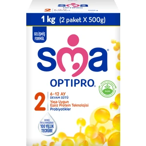 Sma Optipro Probiyotikli 2 1 kg (500 gr x 2 Paket) 6-12 Ay Devam Sütü