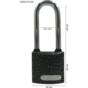 Kale Kilit Döküm Uzun Kanca Asma Kilit 30 mm