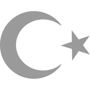 Lizpo Decor Türk Bayrağı, Ay Yıldız Araba Oto Sticker Gri 10X7,5 cm