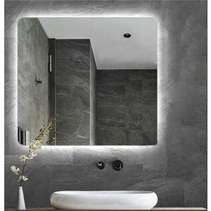 Toprak Dekor 80*80 Günışığı Ledli Ayna Kare Banyo Aynası Makyaj Aynası