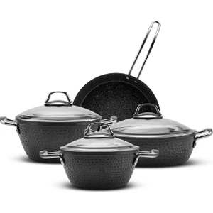 Karaca ürgüp Biogranit 7 Parça Tencere Seti Black