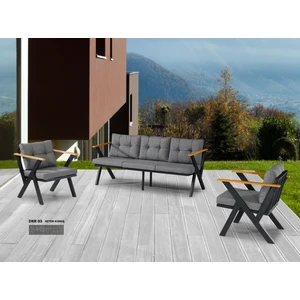 3+1+1 Zeta Bahçe Takımı, Balkon, Bahçe, Cafe Mobilyası, Süngerli Metal Çay Seti