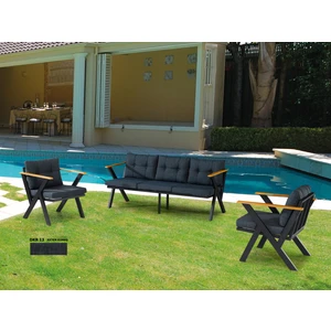 3+1+1 Zeta Bahçe Takımı, Balkon, Bahçe, Cafe Mobilyası, Süngerli Metal Çay Seti