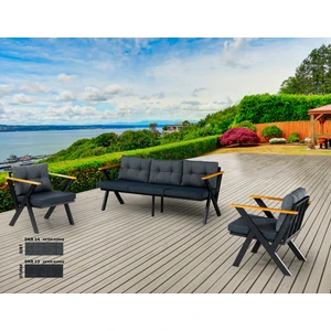 3+1+1 Zeta Bahçe Takımı, Balkon, Bahçe, Cafe Mobilyası, Süngerli Metal Çay Seti