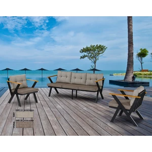 3+1+1 Zeta Bahçe Takımı, Balkon, Bahçe, Cafe Mobilyası, Süngerli Metal Çay Seti