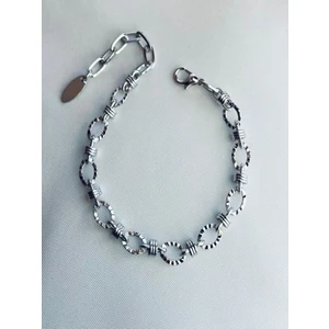 Kadın Bileklik Özel Kaplama Ezme Elips Düğüm Bağlantı Zincir Ayarlanabilir Kadın Bileklik