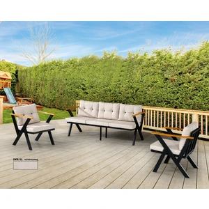 3+1+1 Zeta Bahçe Takımı, Balkon, Bahçe, Cafe Mobilyası, Süngerli Metal Çay Seti