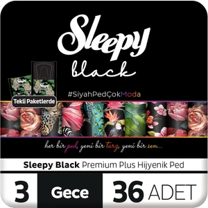 Black Premium Plus Hijyenik Ped Gece 36 Adet Ped