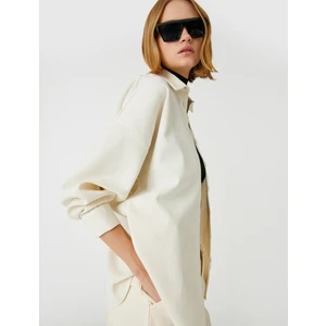 Düğmeli Kadife Gömlek