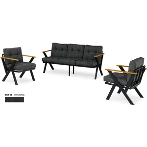 3+1+1 Zeta Bahçe Takımı, Balkon, Bahçe, Cafe Mobilyası, Pofuduk Metal Çay Seti
