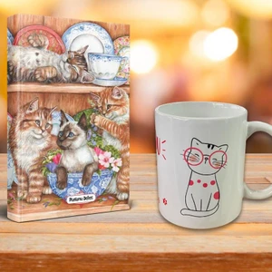 Evin Kedileri Ajanda Sevimli Kedi Kupa Seti