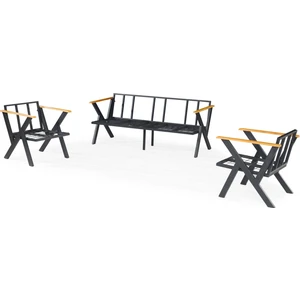 3+1+1 Zeta Bahçe Takımı, Balkon, Bahçe, Cafe Mobilyası, Pofuduk Metal Çay Seti