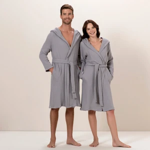 Armin Unisex Bornoz Sıcak Gri