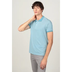 Slim Fit Melanj Düz Polo Yaka T-Shirt