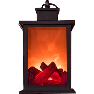 Masaüstü LED Şömine 3 AA Pille Çalışan Modern Tasarım Enerji Tasarruflu Siyah