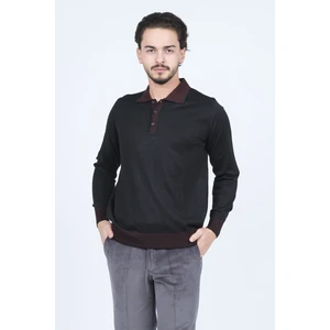 Ateş Triko Erkek Polo Yaka Yün Kazak 6091903 Siyah