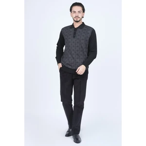 Ateş Triko Erkek Polo Yaka Yün Kazak 6092523 Siyah