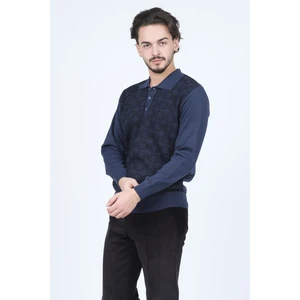 Ateş Triko Erkek Polo Yaka Yün Kazak 6092523 Indigo