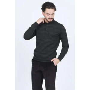Erkek Desenli Polo Yaka Triko Sweat 6782273 Haki