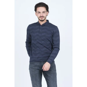 Erkek Desenli Polo Yaka Triko Sweat 6782273 Indigo