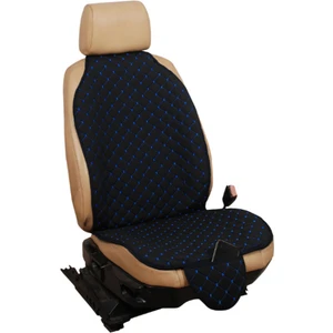 Ergonomik Ön Iki Koltuk Kılıf Minderi Siyah Kumaş Mavi Nakış