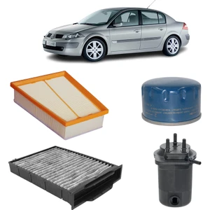 Renault Megane 2 4lü Karbon Filtre Bakım Seti 1.5 Dci 2002-2005 KİT2094F