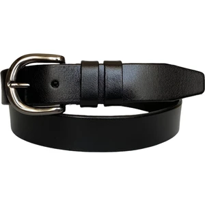 Goderi   Deri, Mat Gümüş Tokalı Siyah Kadın Kot Kemeri 4 cm