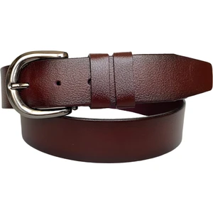 Goderi   Deri, Mat Gümüş Tokalı Bordo Kadın Kot Kemeri 4 cm