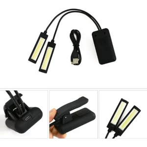 Çok Fonksiyonlu Masa Lambası Kıskaçlı 2 Başlı 3 Fonksiyon USB ve Pilli Lamba