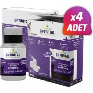 4 Adet - Zoovital Optival Göz Temizleme Solüsyonu 150 ml