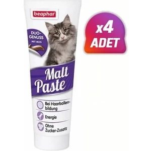 4 Adet - Beaphar Duo Active Malt Tüy Yumağı Engelleyici Kedi Macunu 100 gr