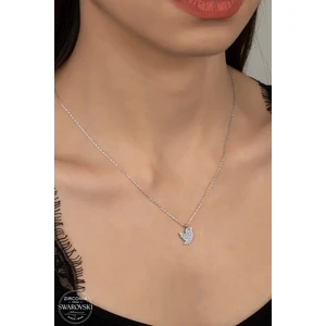925 Gümüş Swarovski Crystal Kuş  925 Ayar Gümüş Kolye