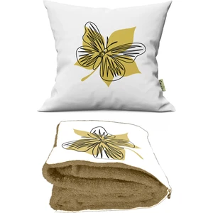 Caisya Home Çizgi Kelebek Desenli Opsiyonel Battaniyeli Yastık 38 x 38 cm