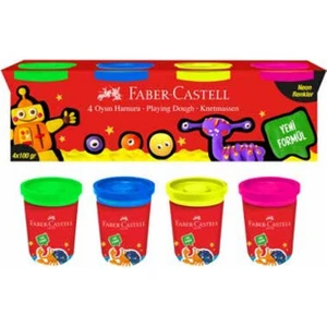 Oyun Hamuru Neon 4 Renk 1 Paket Faber Fosforlu Oyun Hamuru 4 Renk