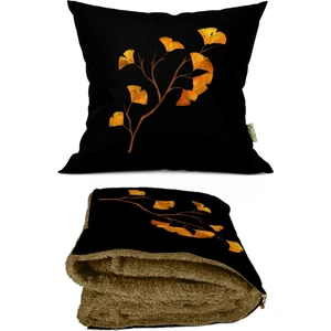 Caisya Home Sonbahar Desenli Opsiyonel Battaniyeli Yastık Dekoratif Kırlent 38 x 38 cm