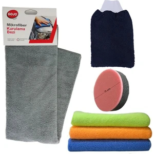 Kurulama Cila Havlusu Yıkama Eldiveni Cila Süngeri Mikrofiber Bez 6LI SET