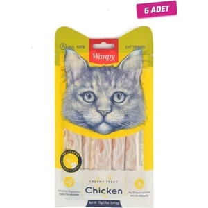 6 Adet - Wanpy Tavuklu Sıvı Kedi Ödülü 5X14 gr