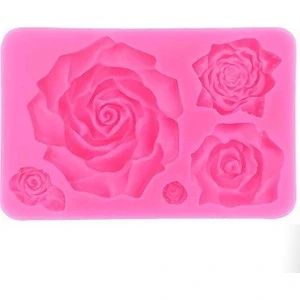 Coşan Pastacılık Silikon Kalıp Gül 5 Li Pembe